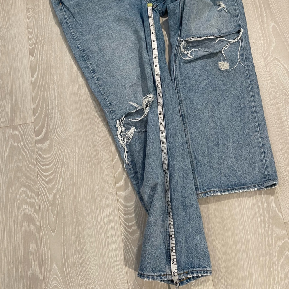 Denim Forum High-Rise Light Blue Distressed Jeans - Picture 13 of 15